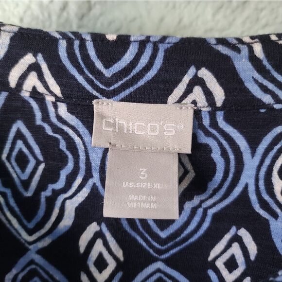 Chico's tunic style blouse asymmetrical hem - Picture 6 of 10